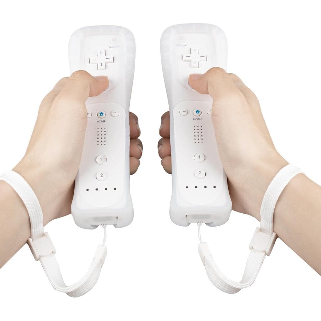 Kit 2 Capas Silicone + Alça de Pulso para Controle Nintendo Wii Branco