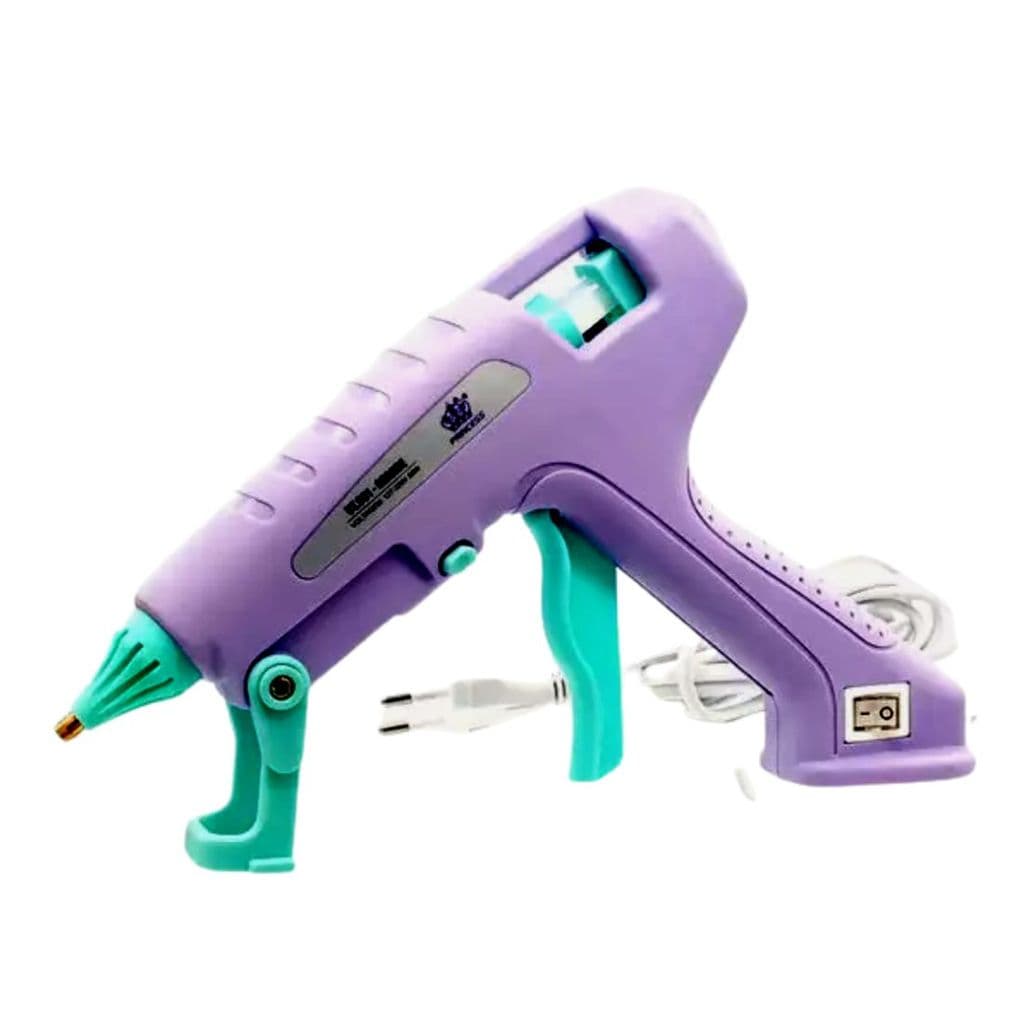 Pistola Cola Quente Grande 80W Princess Lilas/Verde
