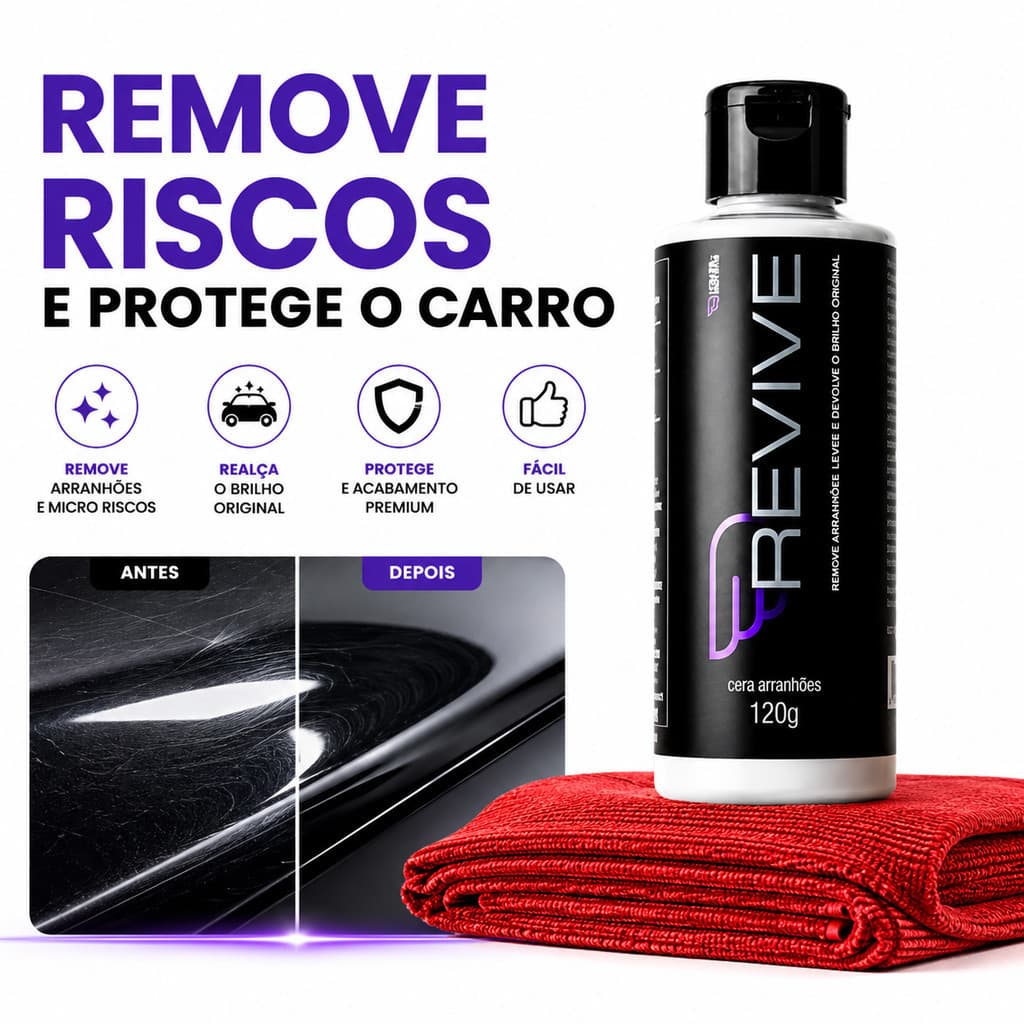 Revive Tira Risco Automotivo 120g Removedor De Riscos Para Pintura De Carro Restaura Brilho