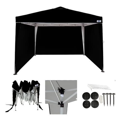 Gazebo Tenda Articulado "Mor" Sanfonada 3x3  + 3 Paredes  Preto