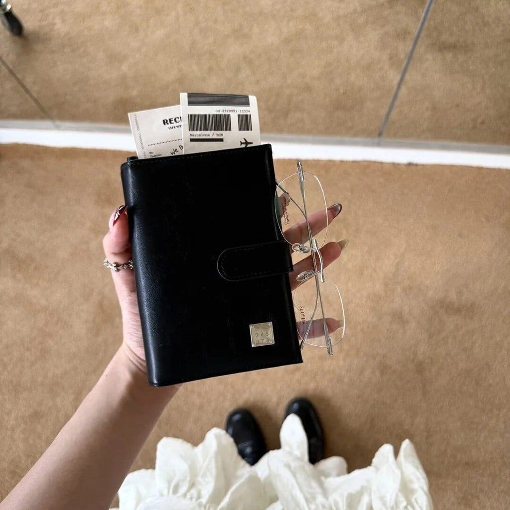 Coreano simples titular do passaporte passeio viagem etiqueta de Metal saco de passaporte carteira Retro ins saco de arm
