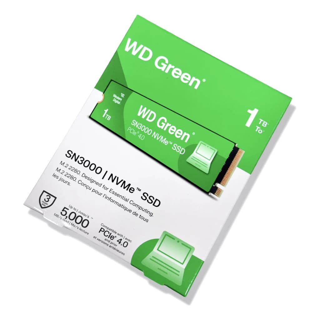 Hd Ssd Western Digital Sn3000 Nvme Pcie 4.0 M2 1tb Wd Green Preto