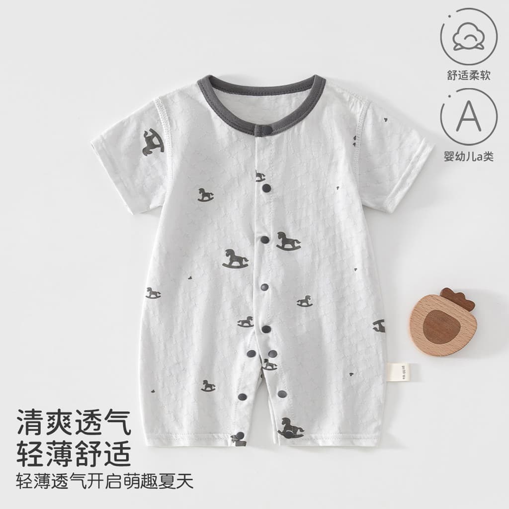 Macacão de bebê fino recém-nascido macacão verão Outing roupas bebê macacão leve respirável pijamas