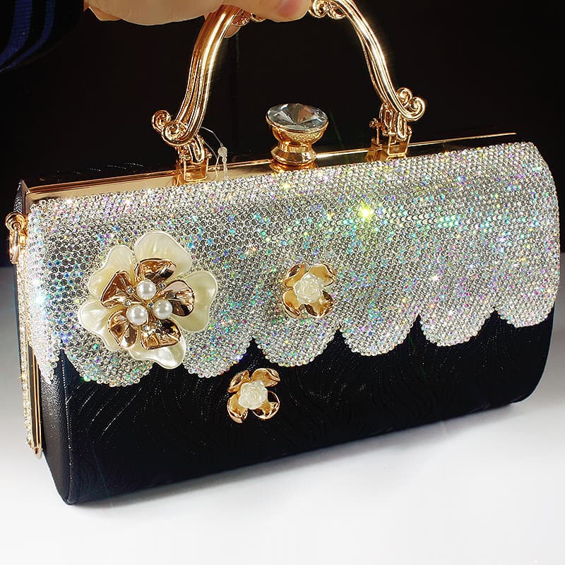 Bolsa de mão para mãe de casamento cravejada de diamantes, bolsa de noite para banquete, vestido de noite, acessório Che