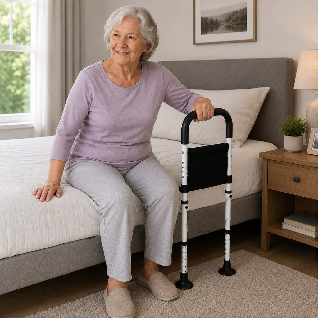 Grade De Cama Proteção Para Cama Barra Apoio Ajustável 150kg