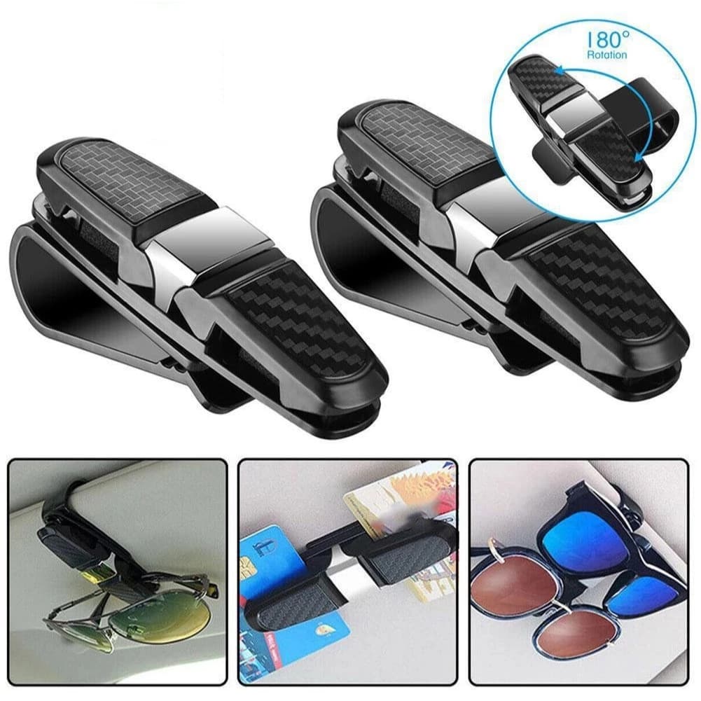 Kit 2 Porta Oculos Suporte Quebra Sol Veicular Clip Novo