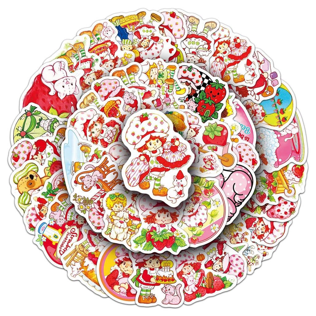 50 Pçs/Set ❉ Mini Adesivos De Bolo Curto De Morango Doodle De Decalques De Moda DIY À Prova D'água