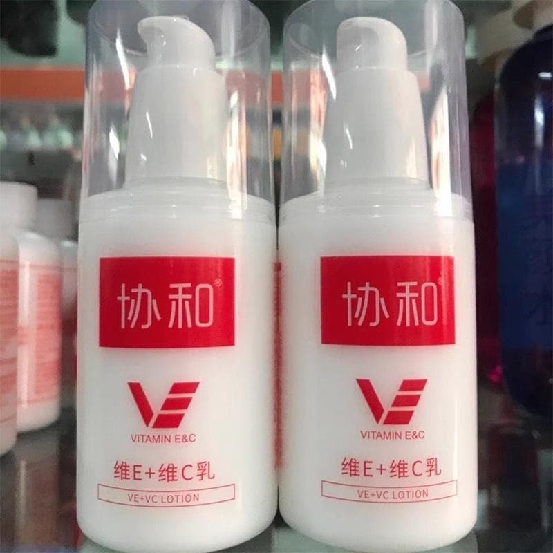 Loção com vitamina E para cuidados com a pele