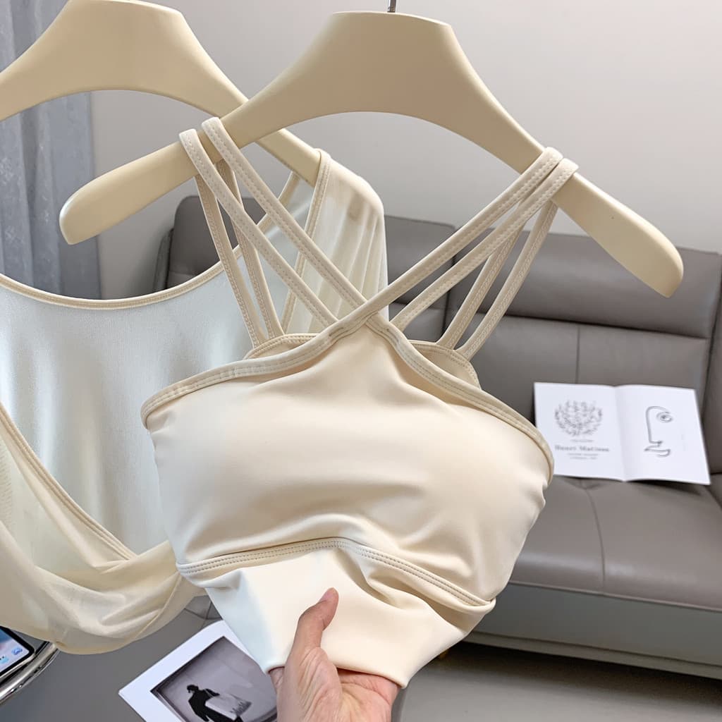 Rosa estilingue Yoga colete estilo Ballet nu gola alta Anti-reflexo sutiã de Fitness mostrar cintura mais magro olhar ro