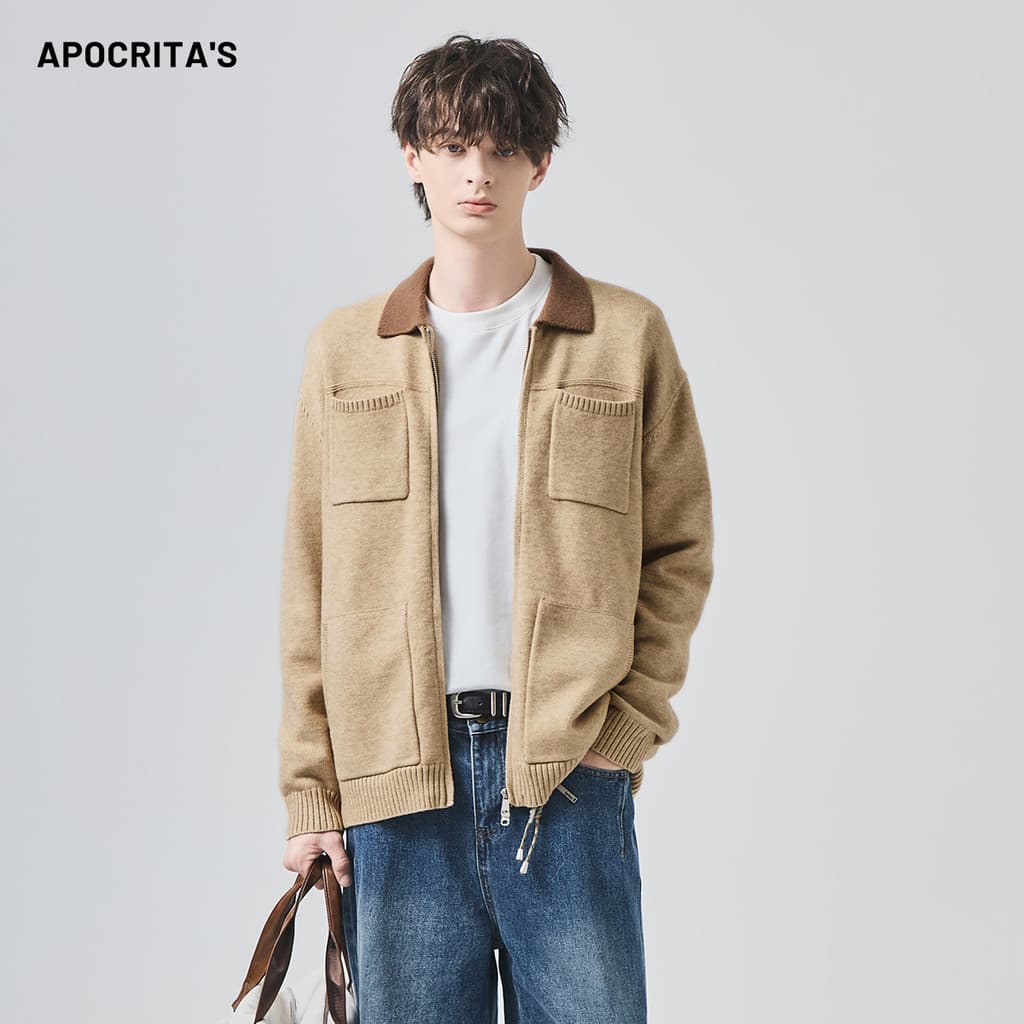 Roupas Masculinas|Camisola masculina outono inverno versão coreana solta preguiçoso estilo Baen contraste cor costura ma