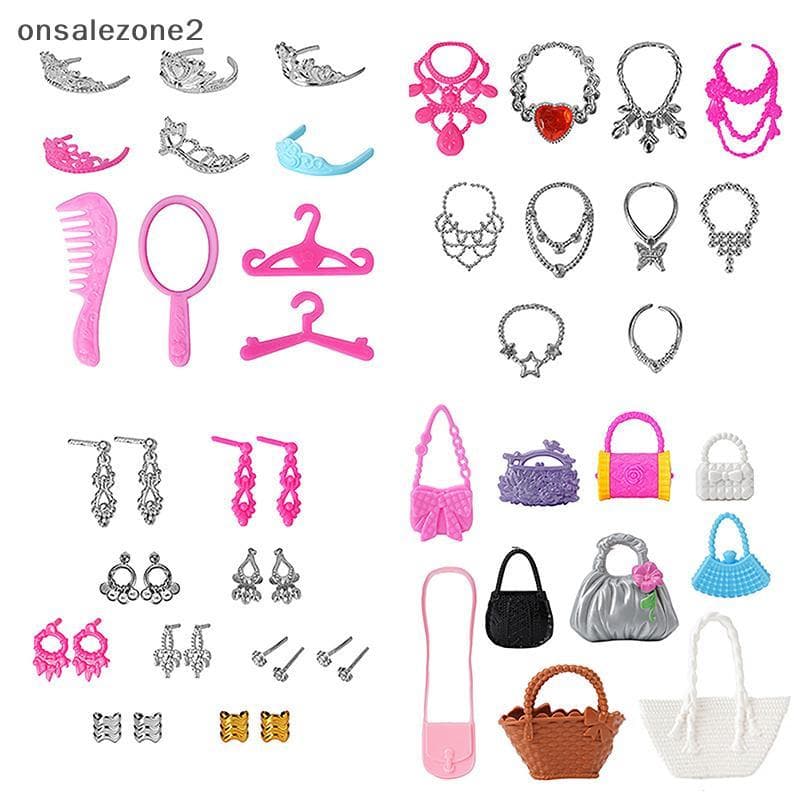 ONS 20 Pçs Brincos Universais Pulseiras Coroa Para 1/6 Boneca Acessórios Conjunto De Moda Da Menina Jóias DIY Decoração