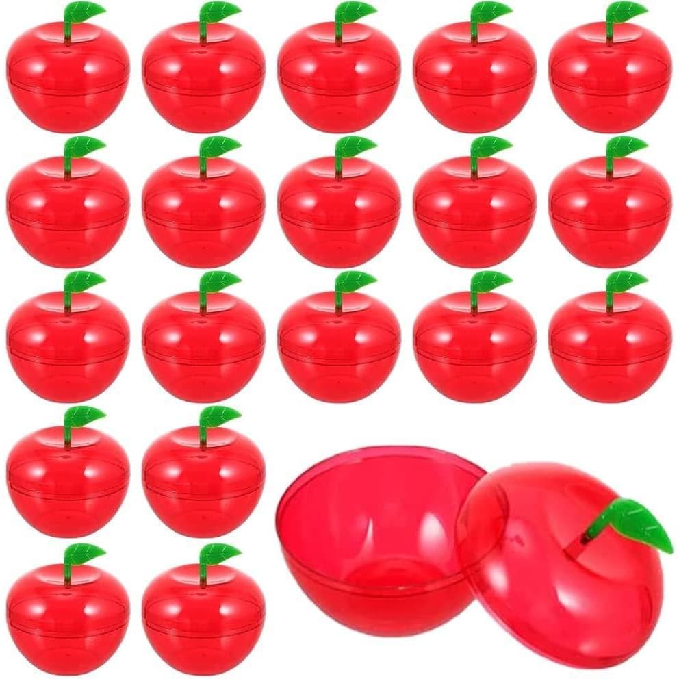 24 Caixas de Plástico em Forma de Maçã Vermelha para Doces, Enfeites Decorativos Preenchíveis para Embalagens de Present