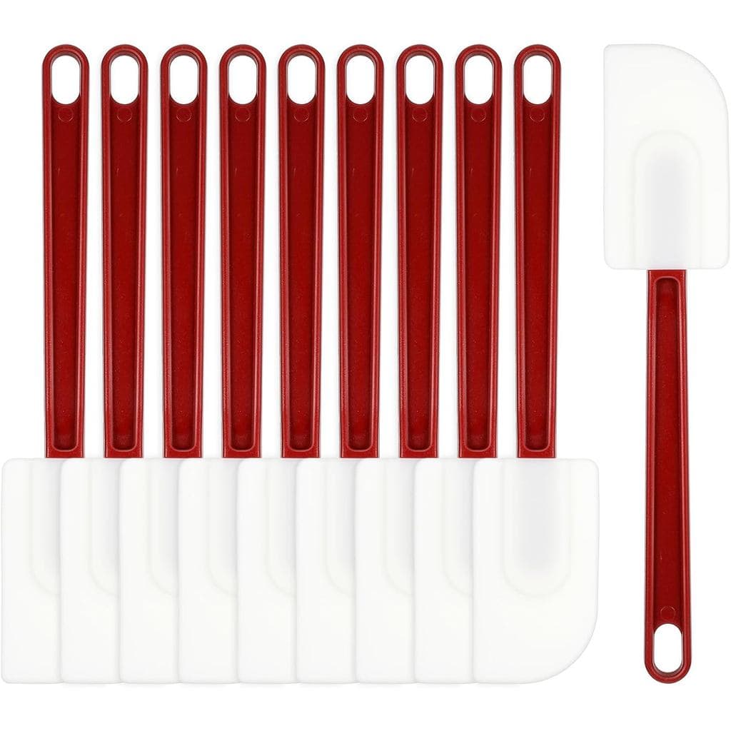 10 Espátulas de Borracha Flexíveis de 10 Polegadas, Conjunto de Espátulas de Silicone, Espátulas de Silicone de Grau Com