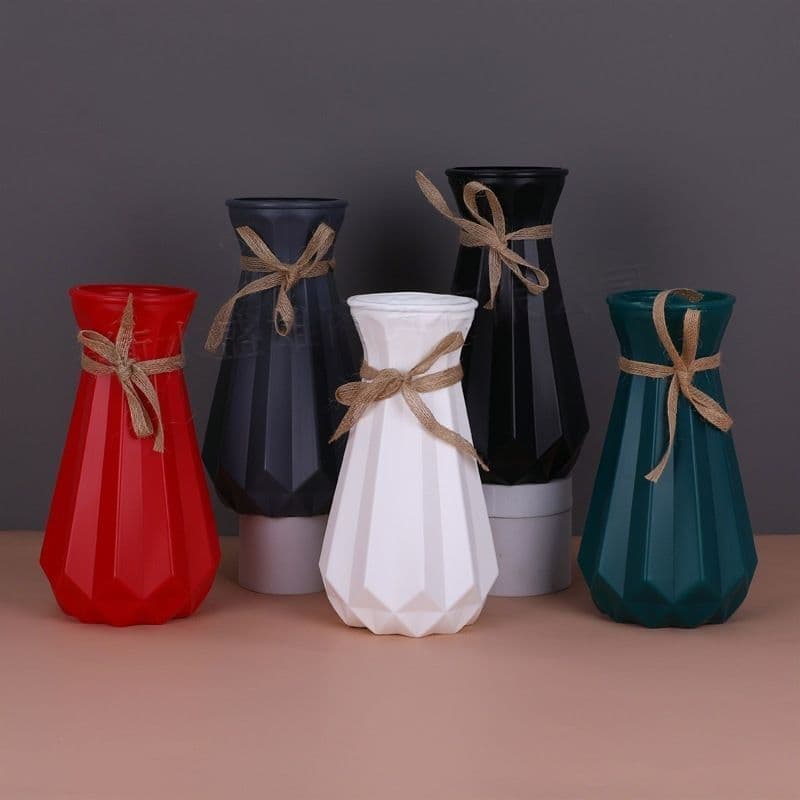 Instantâneo / Vaso de plástico de cerâmica imitada / Bamboo rico e prata