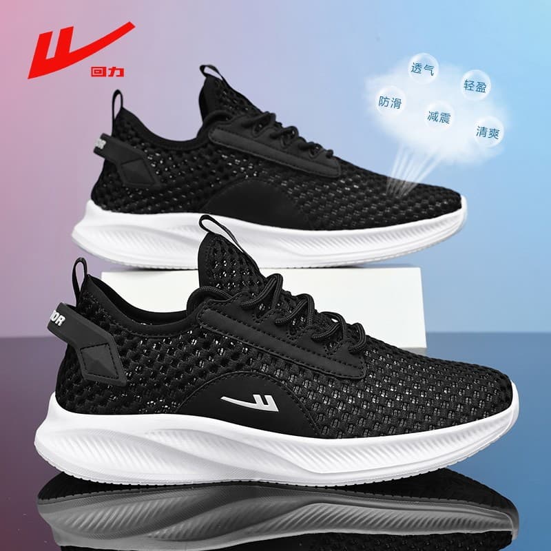 Puxar para trás sapatos masculinos genuínos tamanho Extra grande 46 verão novo estilo respirável correndo esportes oco d