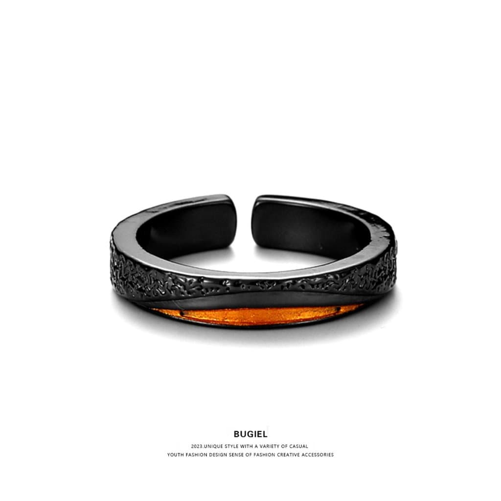 anel anel de namoro Bugiel2025 Original amanhecer anel masculino nicho luz luxo preto casal único aberto Retro anel femi