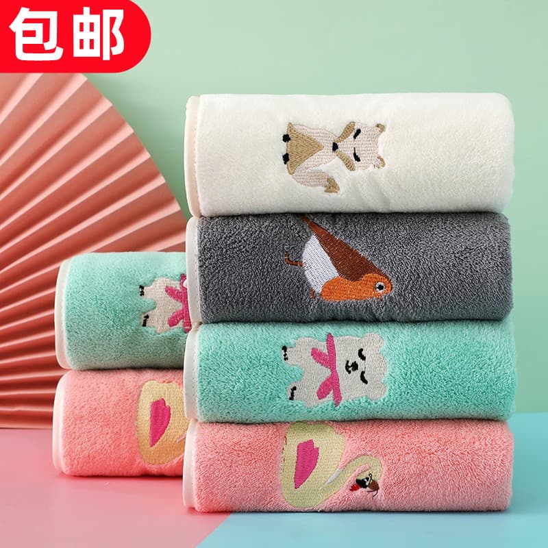 Toalha absorver água sem fiapos Coral velo limpar cabelo banho rosto lavagem engrossado algodão crianças rosto toalha ca