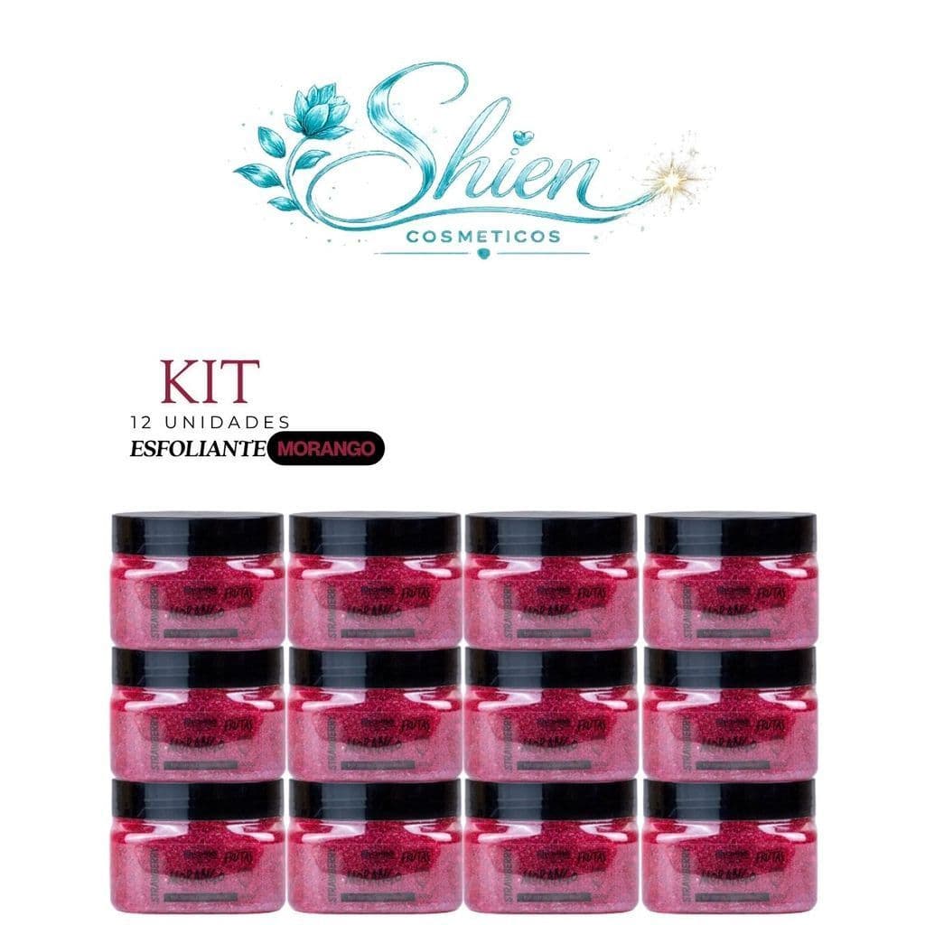 Kit 12 Esfoliante Frutas Corpo E Rosto Morango 300G Rhenuks (Afilhado)