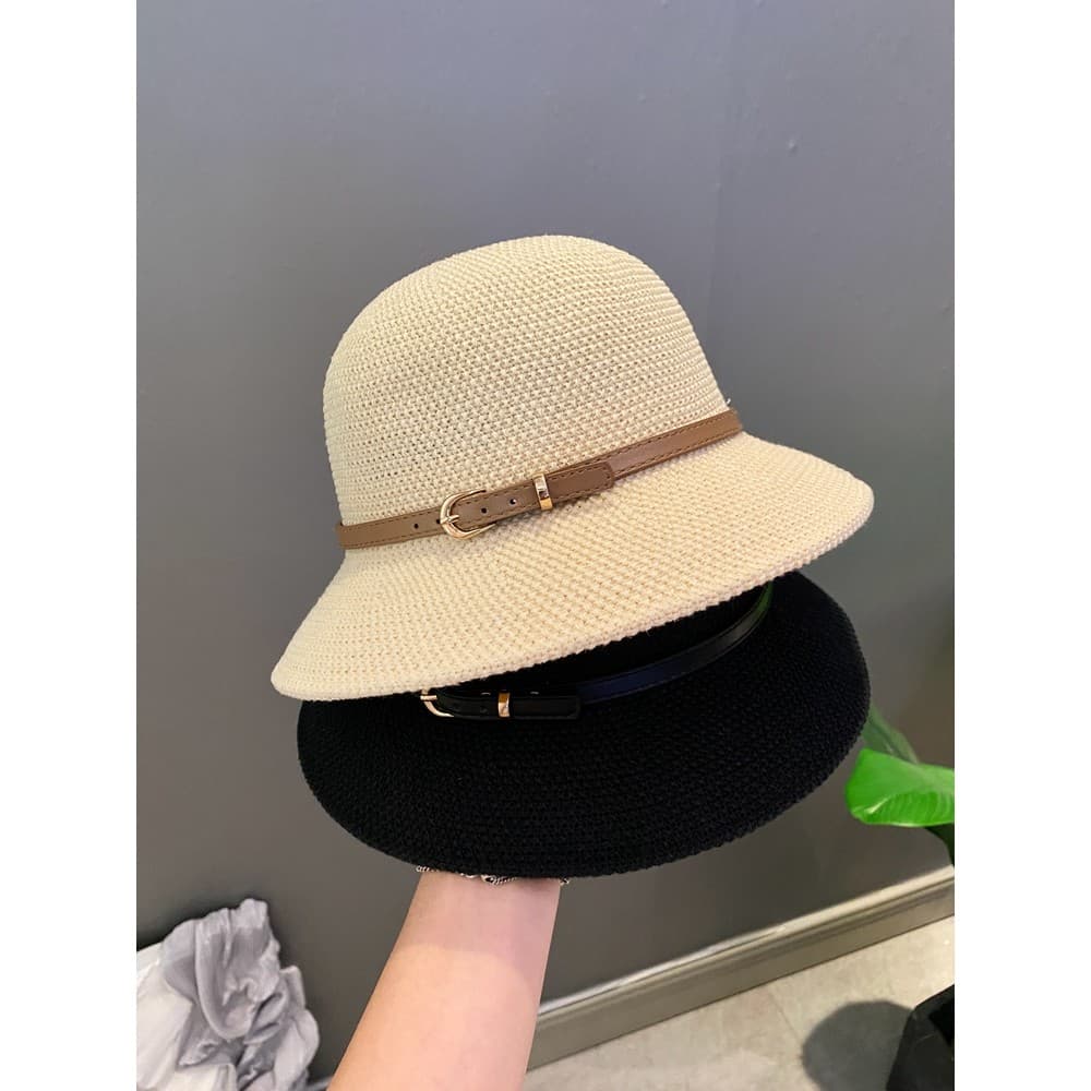 Ins versão coreana All-Match estilo japonês malha balde chapéu feminino verão pára-sol protetor solar olhar rosto pequen