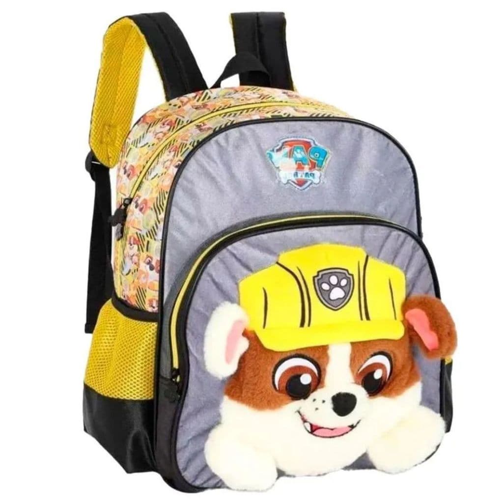 Mochila Costas Creche Infantil Escolar Pelucia Patrulha Canina Rubble Luxcel