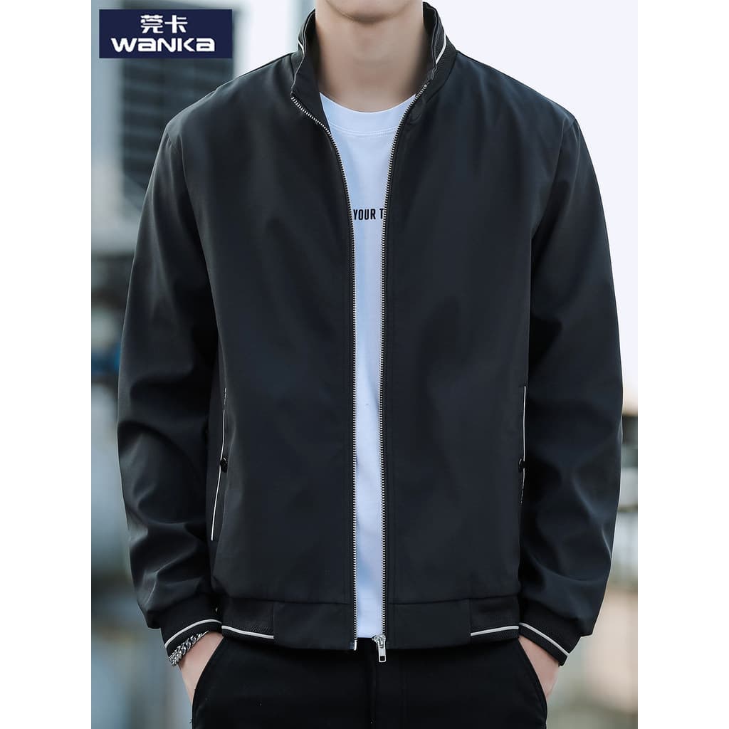 High-End jaqueta masculina juventude primavera outono forro de lã solto engrossado jaqueta outono inverno lapela Casual