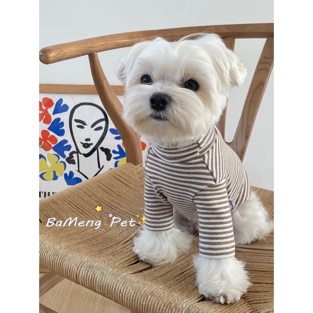 Ins Pet listrado engrossado camisa de fundo filhote de cachorro Teddy Poodle Bichon pequeno cão gato quente outono inver
