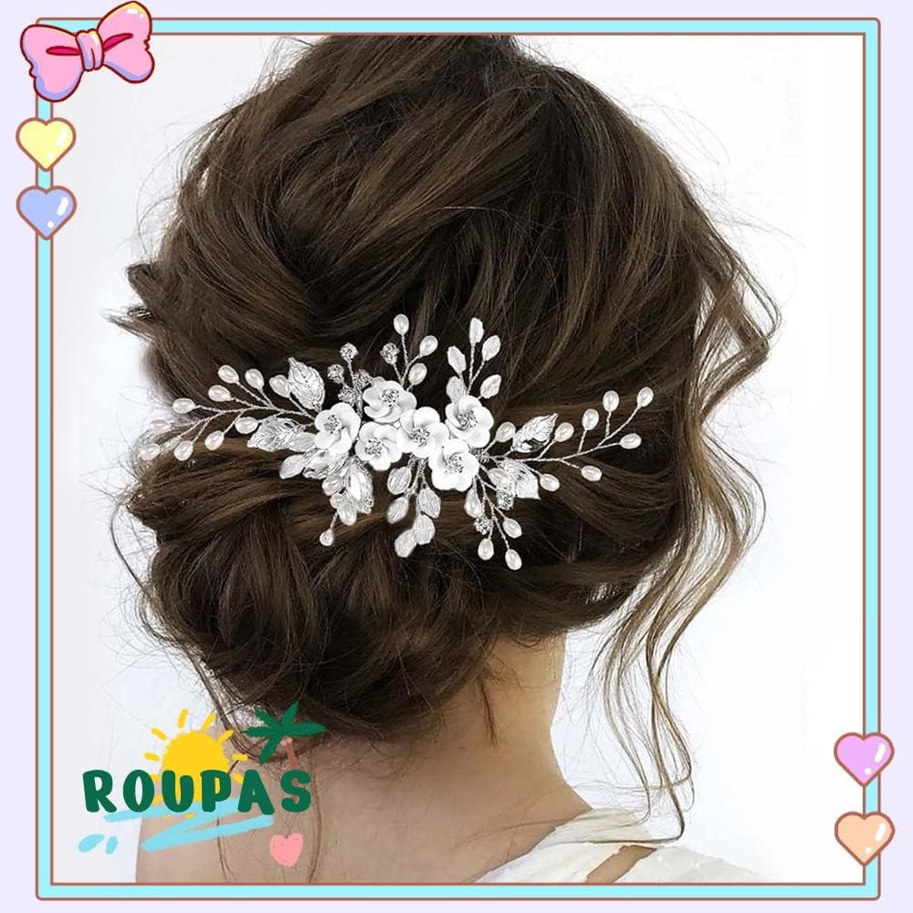 Grampos De Cabelo De Noiva ROUPAS , Pente Vintage De Flor , Joias De Strass De Cristal