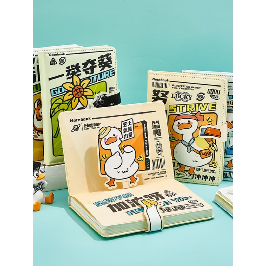 Caderno manual de alto valor simples ins estilo PU fivela magnética caderno estudante página colorida Anime bloco de not