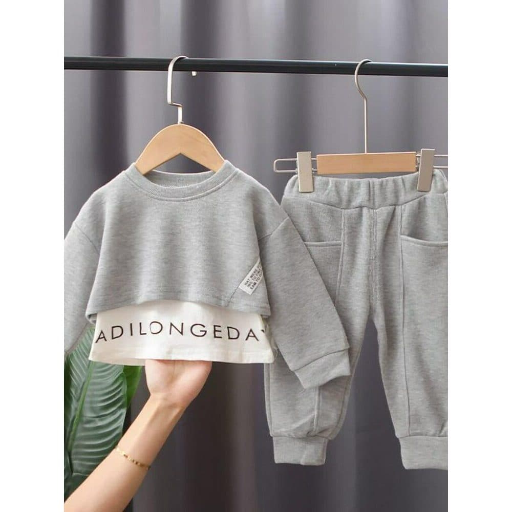 Feminino bebê roupas de outono novo estilo meninas estilo ocidental terno 0-1-3 anos de idade moda primavera outono mole