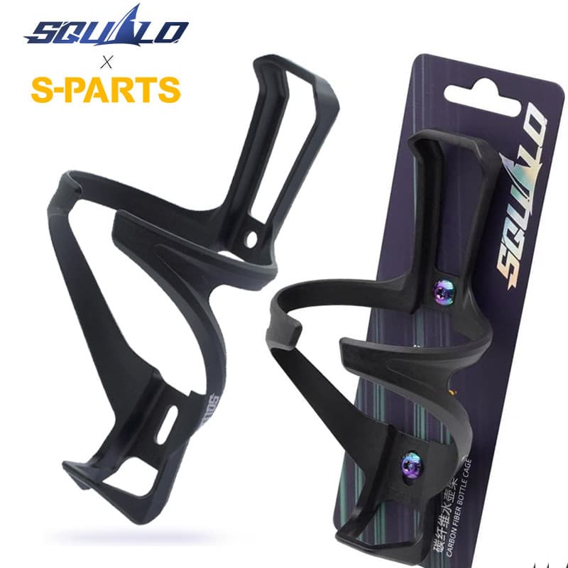 SQUALO x S-PARTS Parafuso de liga de titânio Co-marca leve gaiola de garrafa de fibra de carbono bicicleta de estrada Mo