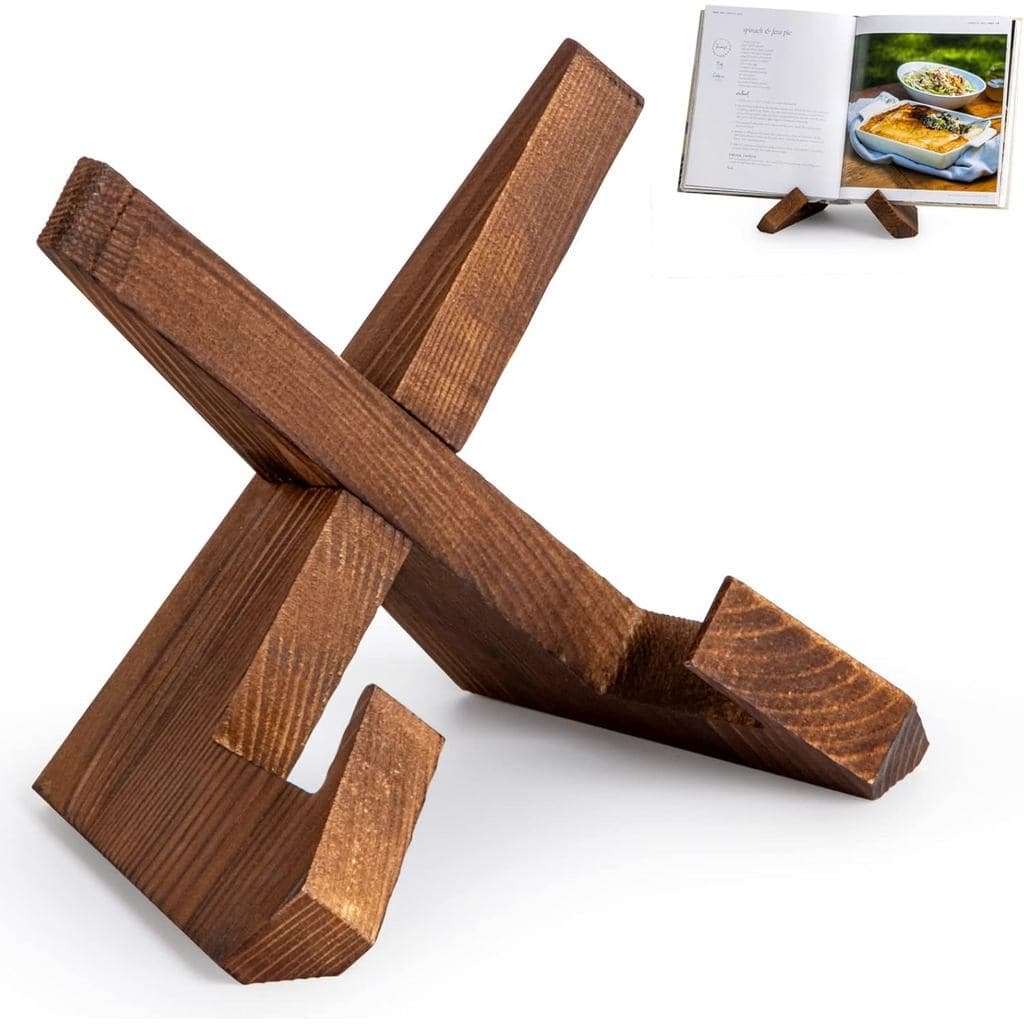 Suporte para Livros de Receitas, Suporte de Madeira para Livros de Receitas, Suporte para Livros de Culinária para Balcã
