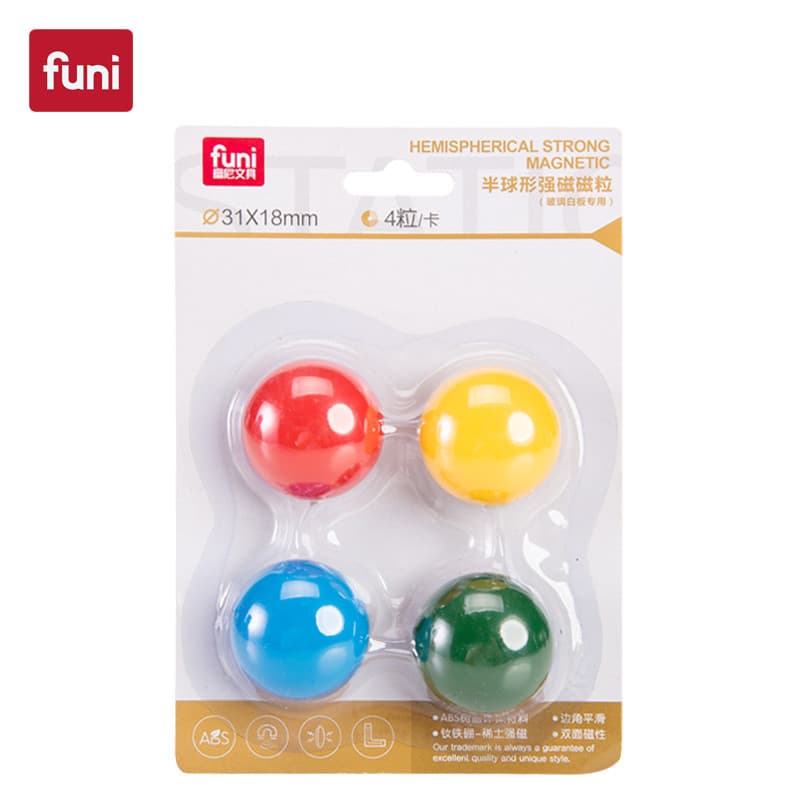 31 * 18mm Vidro Hemisférico Forte Unhas Magnéticas Escritório Conferência Quadro Branco Adesivos Magnéticos Criativo Tri