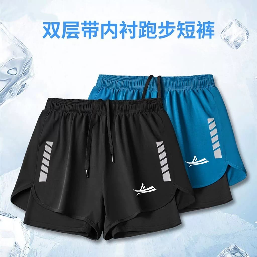 Treinamento de pista e campo exame físico correndo calças de secagem rápida masculino Fitness esportes Shorts falso forr