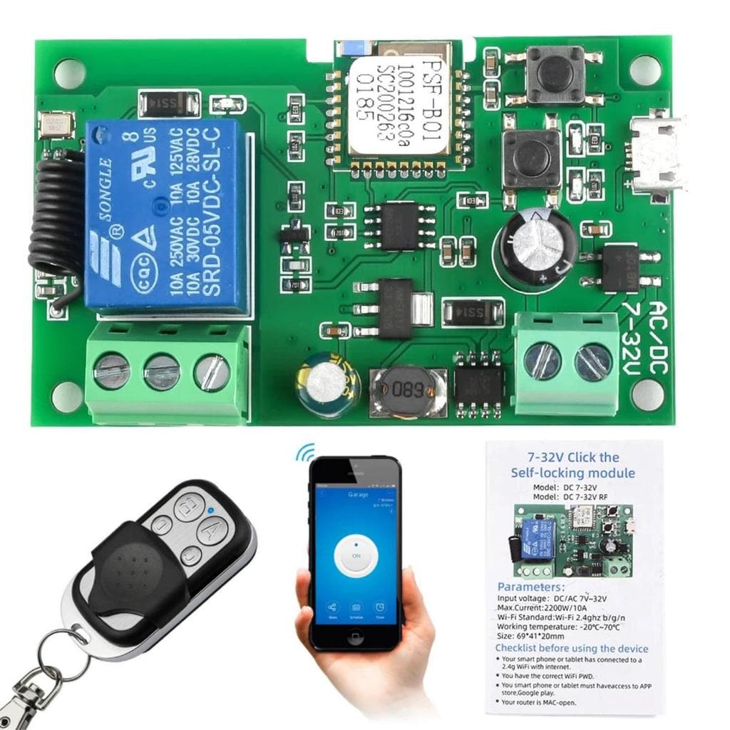 Yiwei Link wifi interruptor inteligente ponto/autotravamento DC7-32V controle de acesso interruptor de controle remoto c