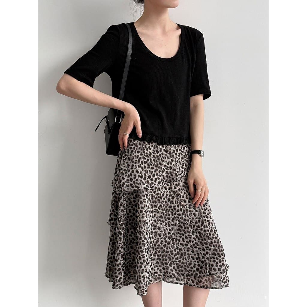 U-pescoço genuíno ombro estilo curto Agaric borda u-pescoço de manga curta camiseta feminina frito rua chique linda cami