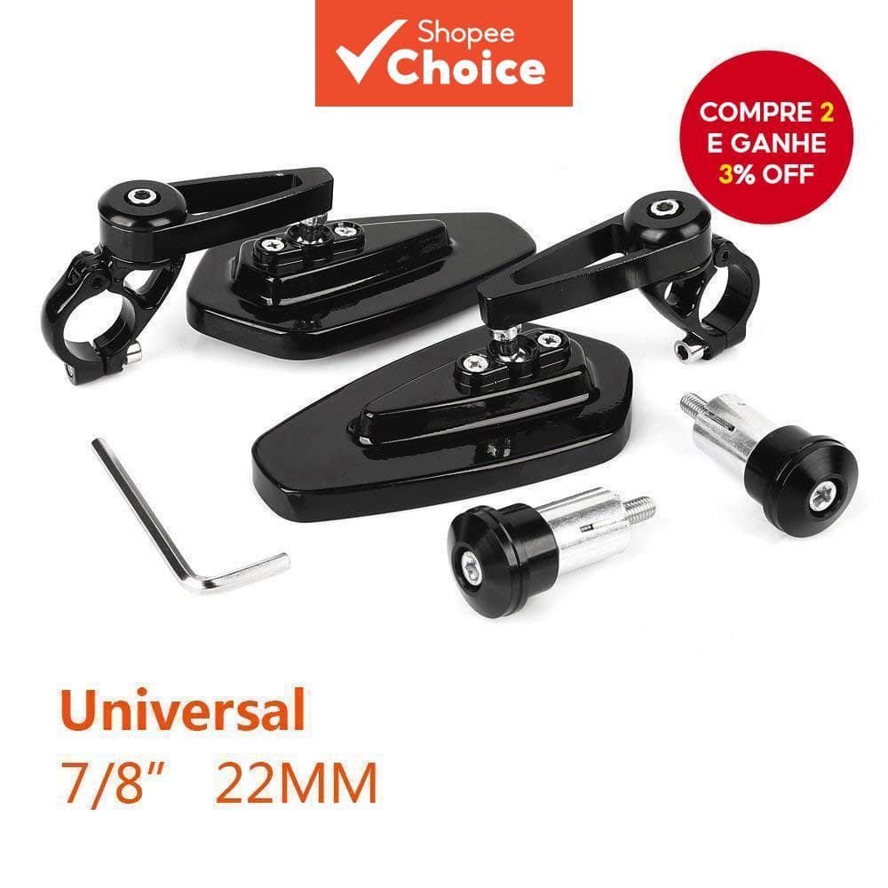 Espelho Retrovisor Universal Para Guidão De Motocicleta De 7/8 Polegadas 22 Mm Harley
