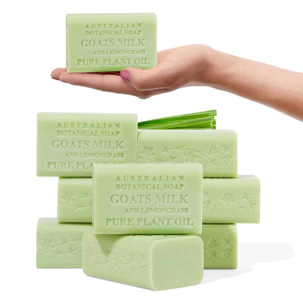 Sabonete Botânico Australiano, Sabonete de Leite de Cabra e Capim-Limão, 6,6 oz. Barras de Limpeza Corporal Triplamente