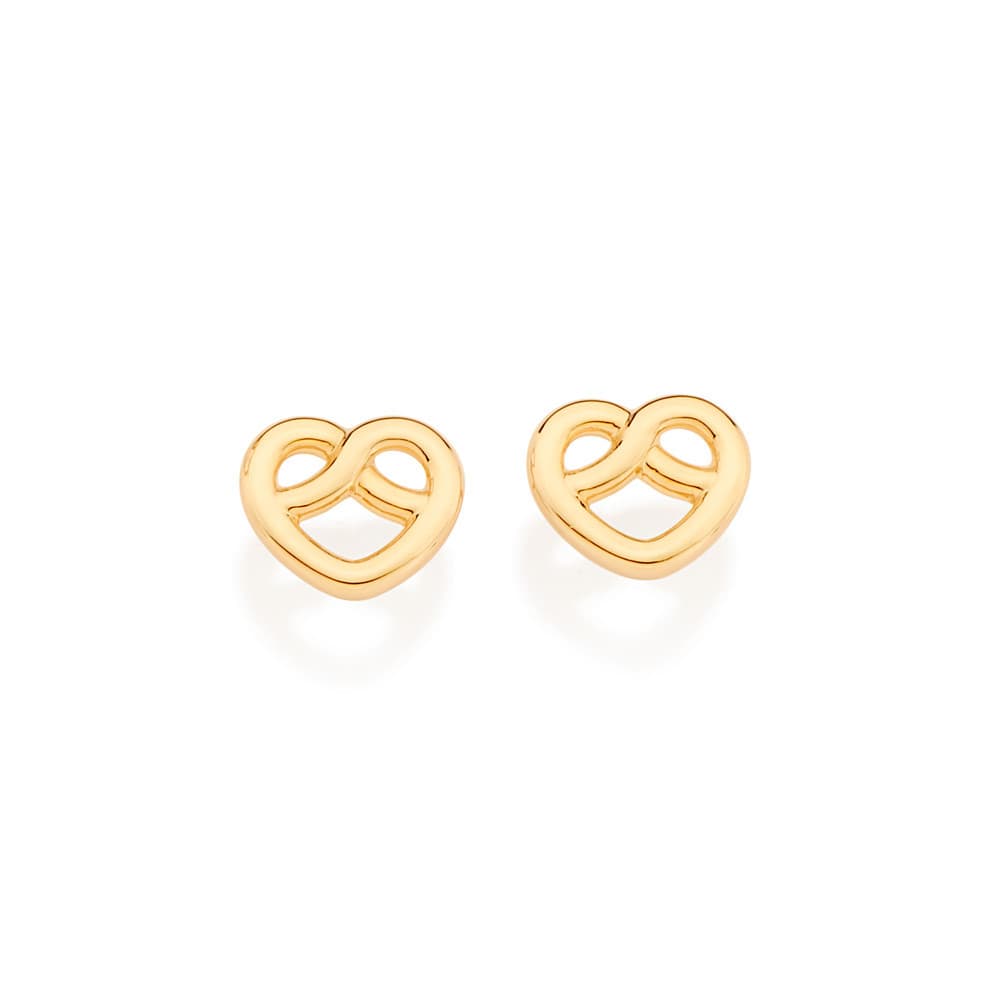 Brinco Rommanel Coração Infinito Banhado A Ouro - 527121