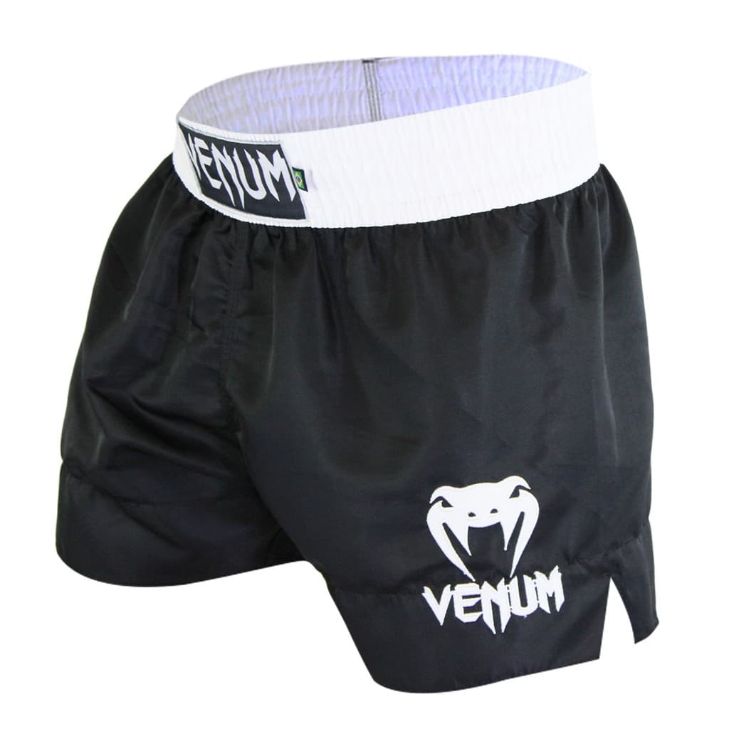 Short Muay Thai Venum Classic Dark - Preto/Branco
