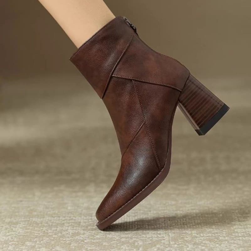 Botas curtas femininas, botas de veludo britânicas, botas vintage, de inverno, femininas Martin de salto alt