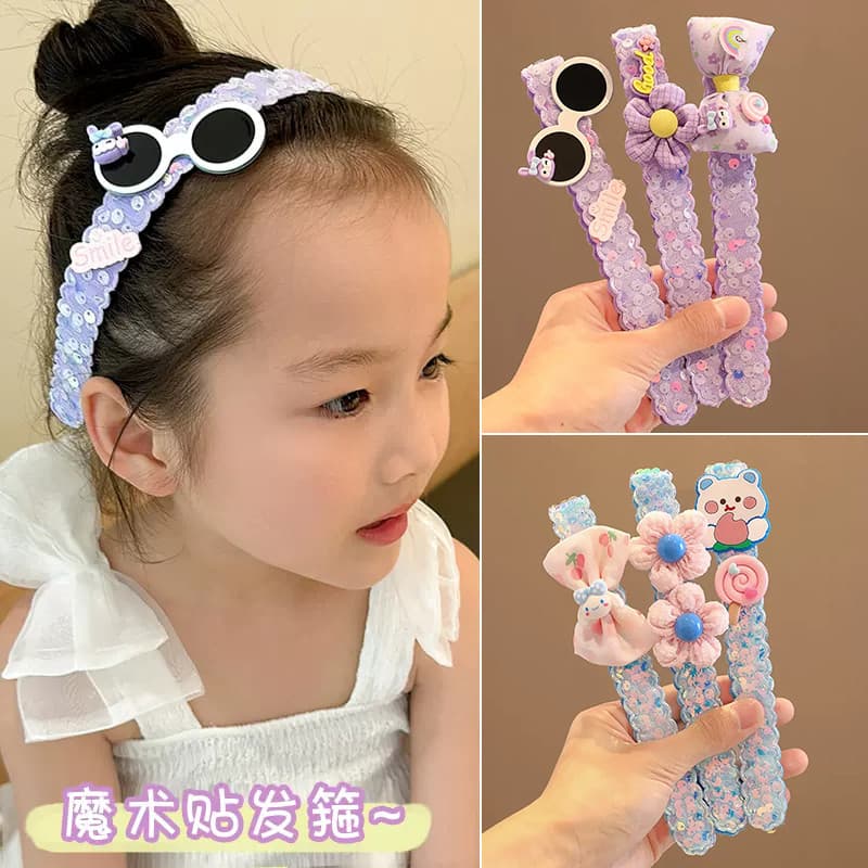 Cabelo quebrado ferramenta útil feminino crianças Velcro bandana adesivo de cabelo acessórios para o cabelo bebê franja