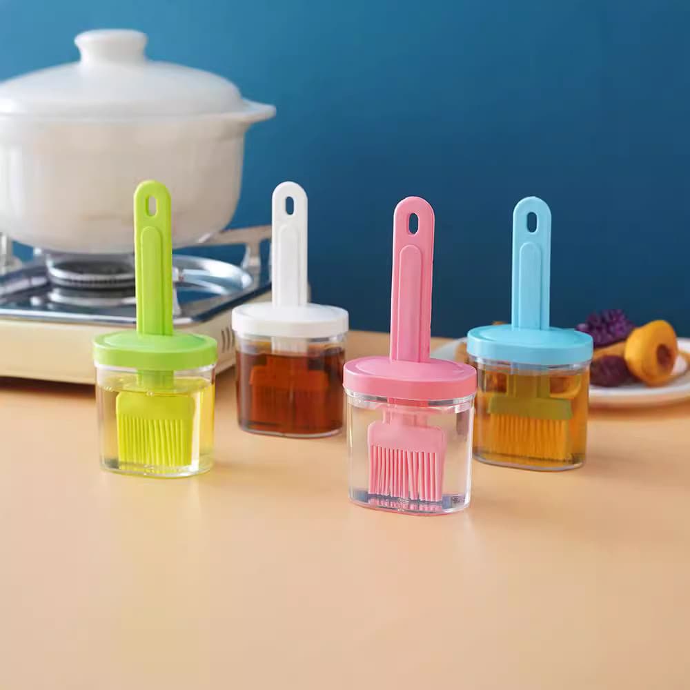 Pincel para óleo com garrafa para uso doméstico, pincel para óleo de cozinha resistente a altas temperaturas, garrafa pa