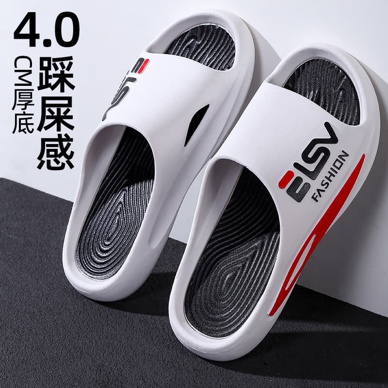 Chinelos masculinos PVC Flip-Flops antiderrapante desodorante casa durável casal verão areia de sola macia