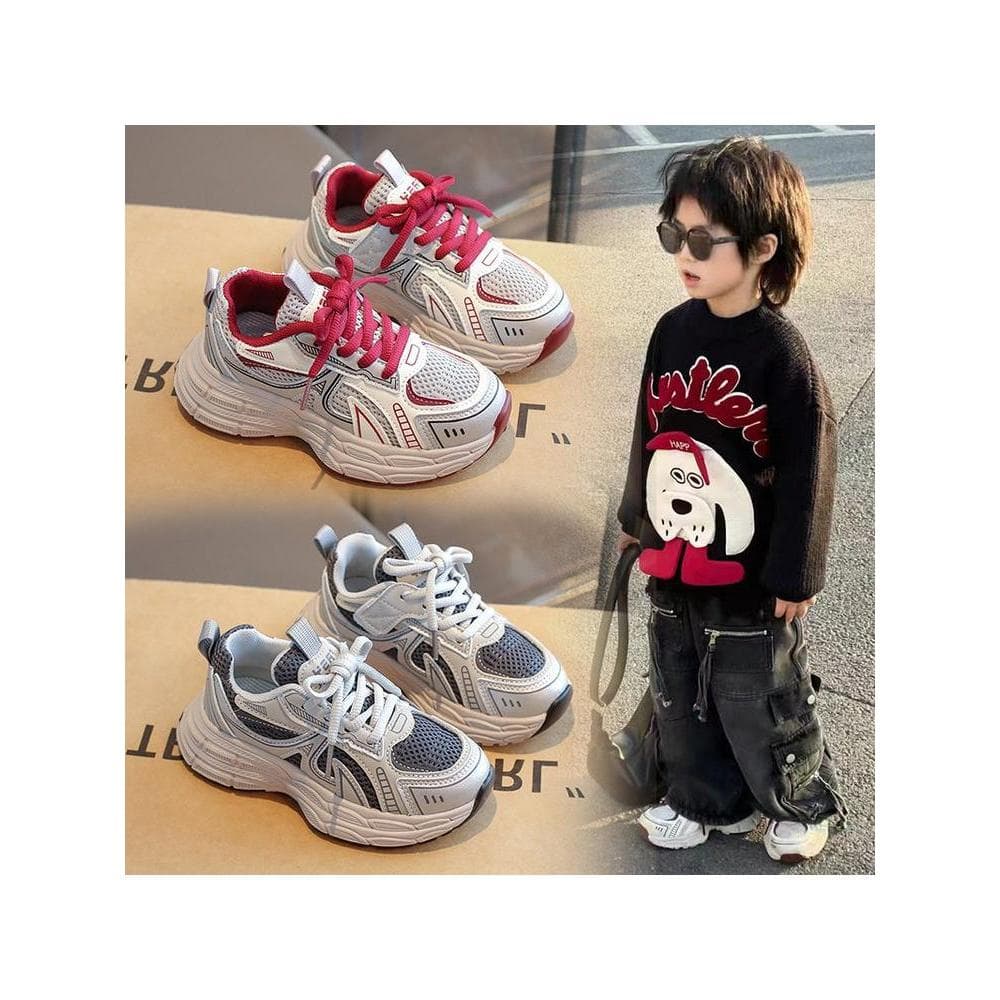 Meninas sapatos crianças papai esportes Net sapatos 2026 novo estilo primavera outono meninas grandes crianças estilo fi