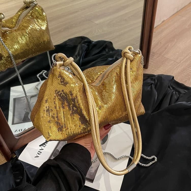 bolsa transversal feminino bolsa feminina Nicho Design novo estilo bolsa feminina lantejoulas plissado 2025 novo estilo