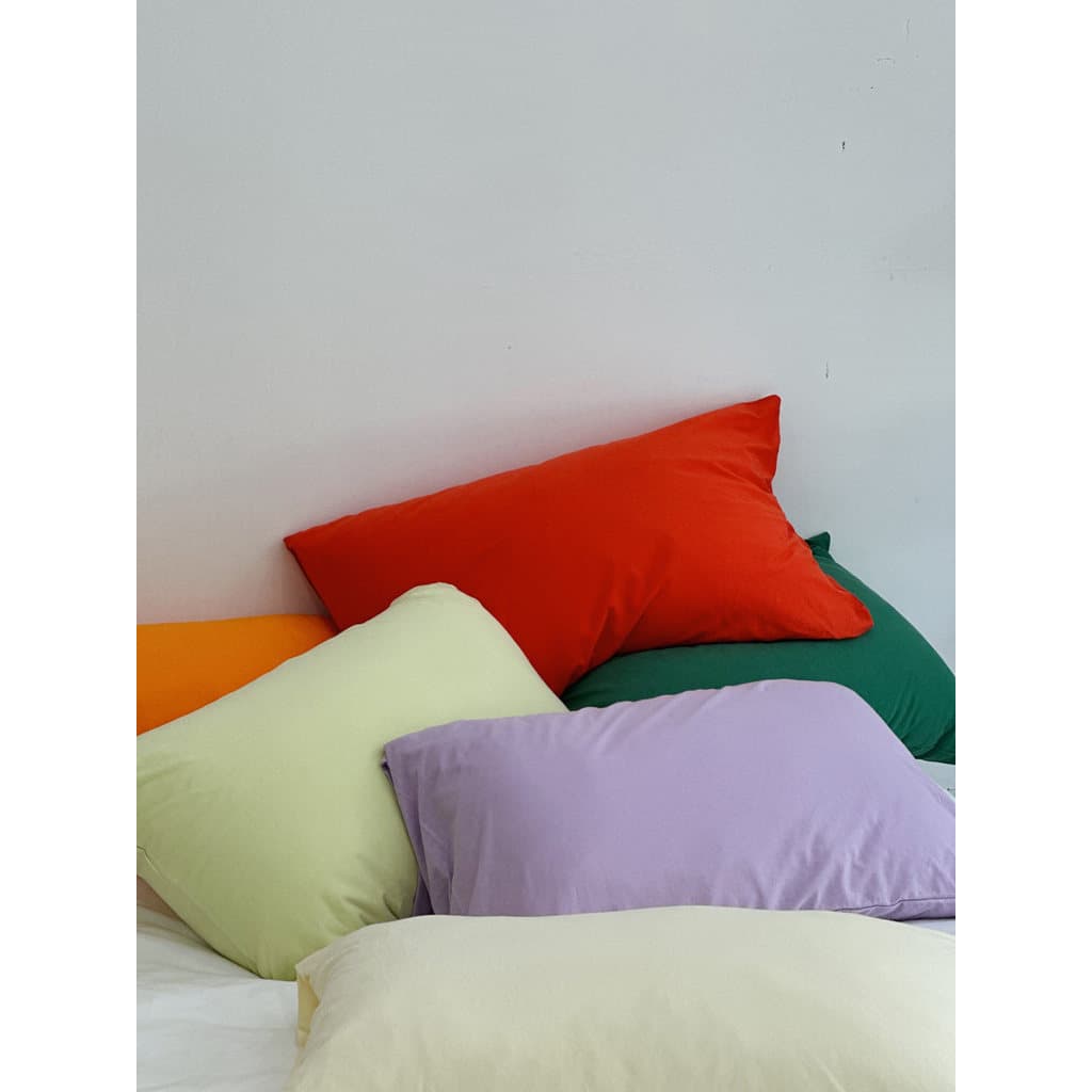 Simples cor sólida estilo japonês algodão Tianzhu fronha de algodão classe A pele nua dormir fronha de algodão puro 48x7