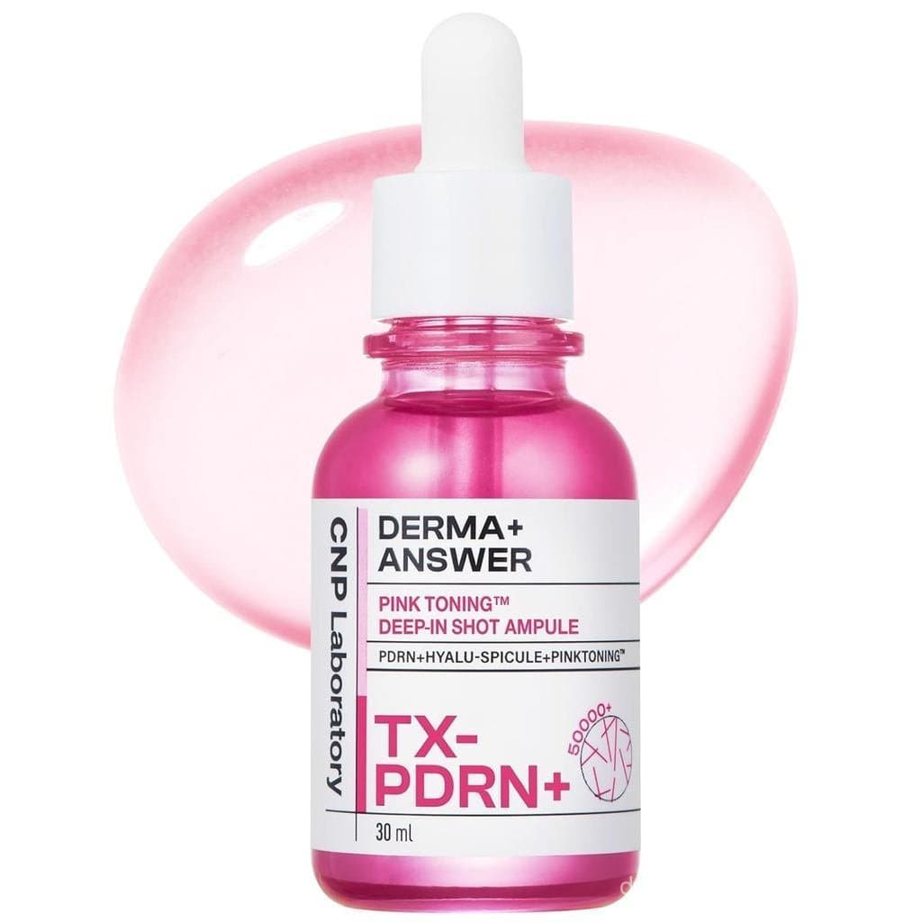 CNP PDRN + Shikonin Serum 15% Pink Tinting Serum, contendo niacinamida e micro-partículas, para cuidados com a com