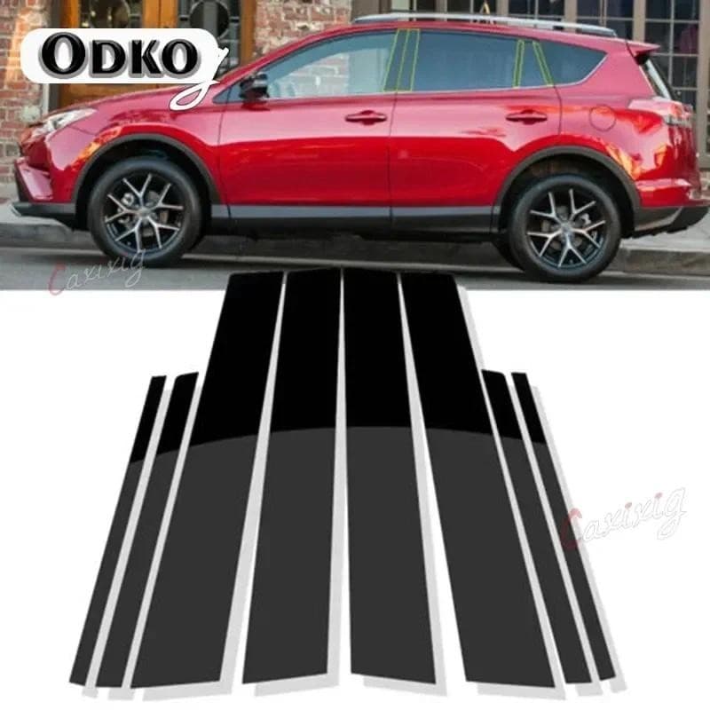 8 Pçs Postes De Pilar Do Carro Para Toyota RAV4 XA40 2013 2014 2015 2016 2017 2018 Guarnição Da Janela Porta Estilo Auto