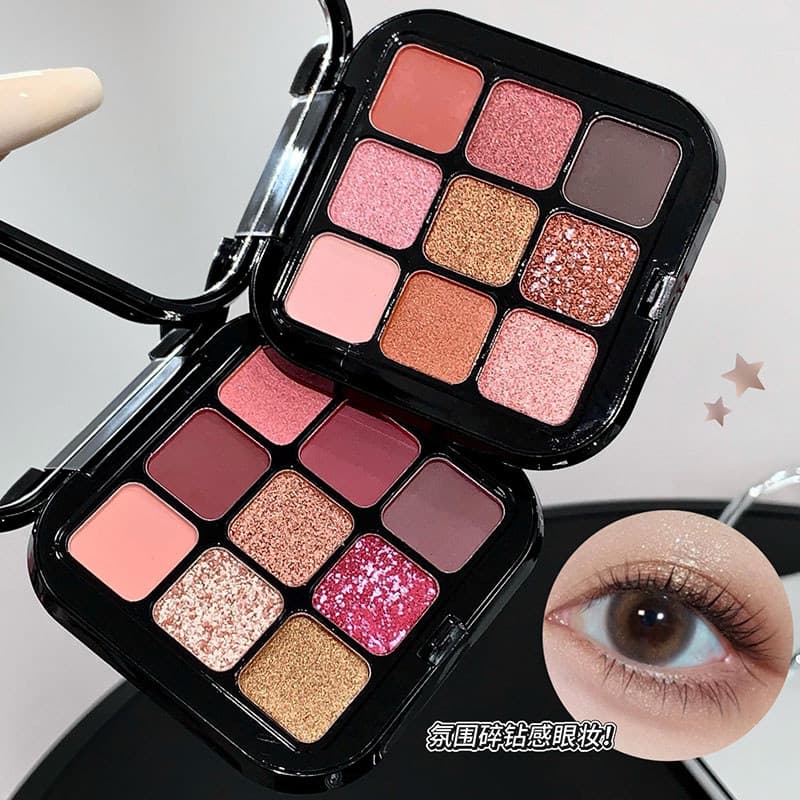 Jiugongge paleta de sombras 2026 novo estilo diário luz maquiagem Log paleta alto brilho Blush contorno paleta terra cor