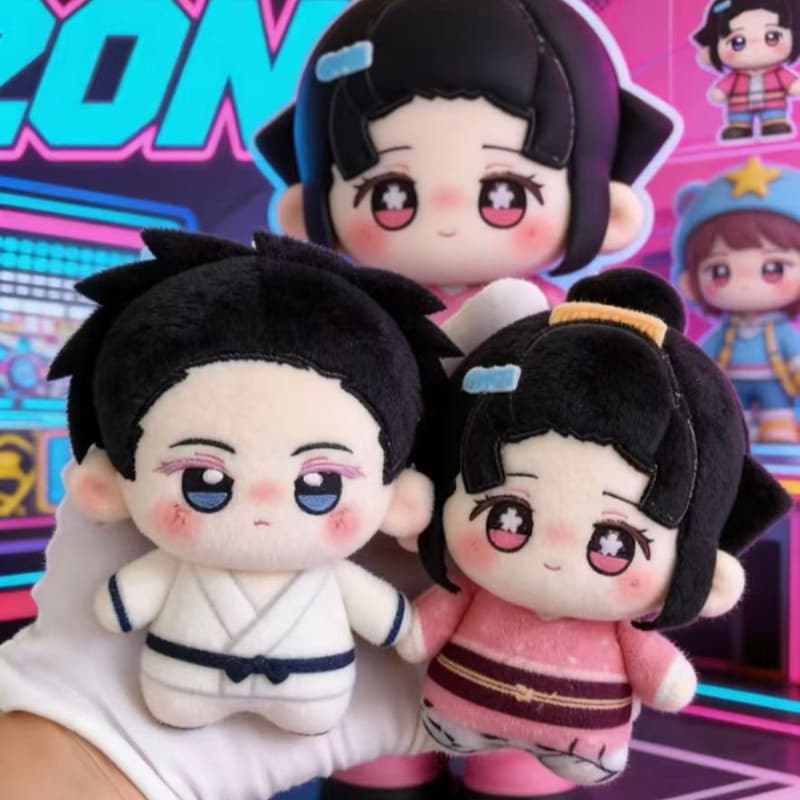 Demon Slayer Kimetsu no Yaiba 10 Cm Boneca De Algodão Par Koyuki & Akaza Brinquedo De Pelúcia Bonito Personagem De Anime